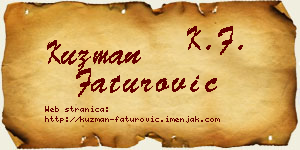 Kuzman Faturović vizit kartica